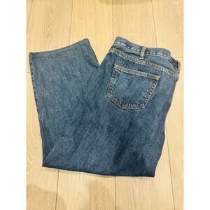 Lands End Jeans Mens 46 Relaxed Fit Dark Wash Denim Classic Straight Leg 38L